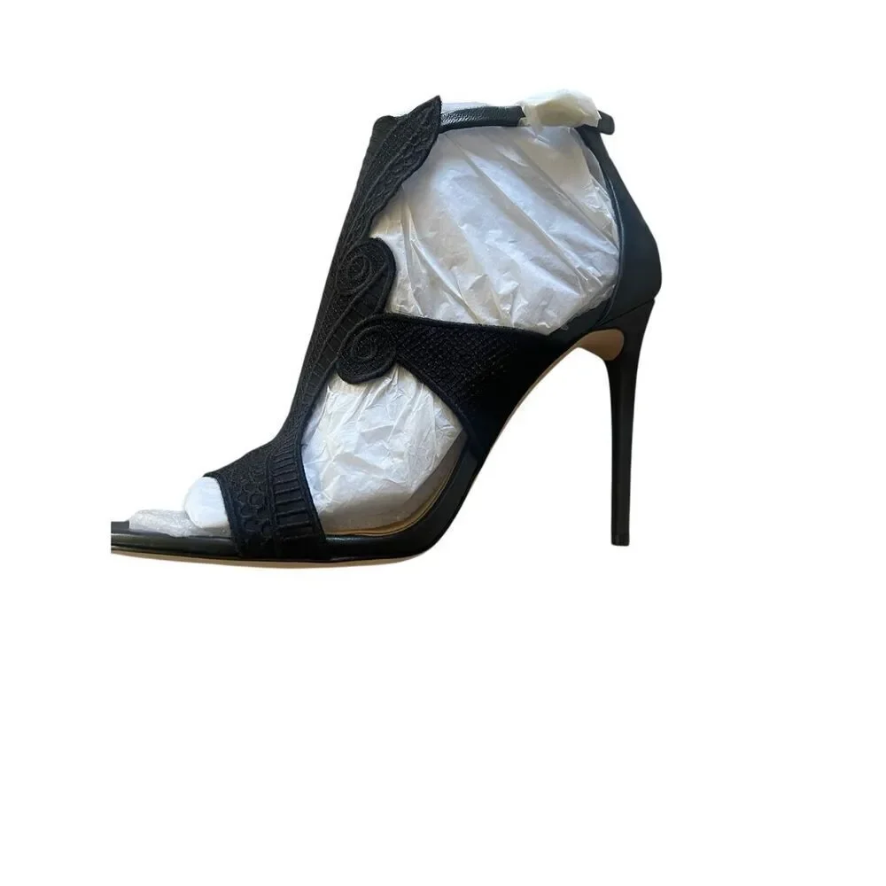 Vince Camuto Randal Black Lace Sandal Heel Shoe Women’s Size 9 1/2